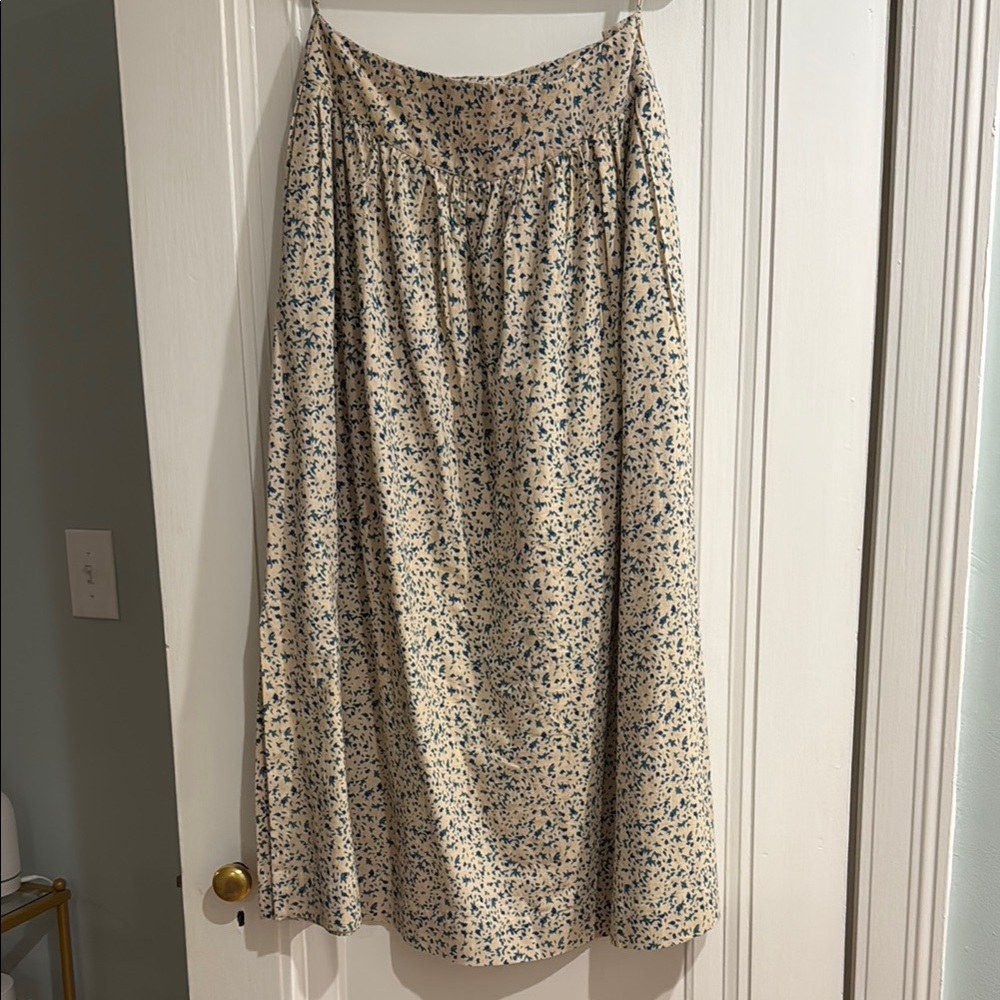 Mirth Caftans Print Cream and Blue Women's Skirt